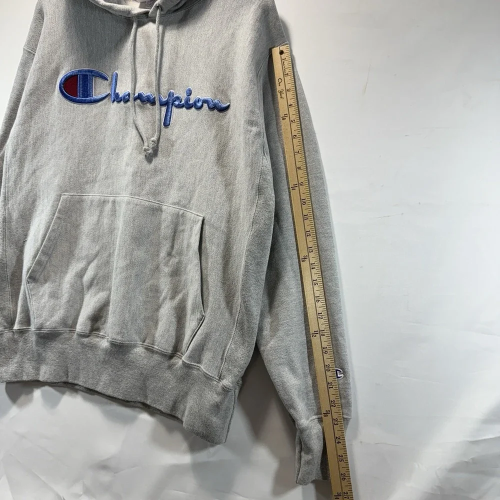 Vintage Champion Reverse Weave Warmup Hoodie Mens Size L Gray 80s - Picture 6 of 11